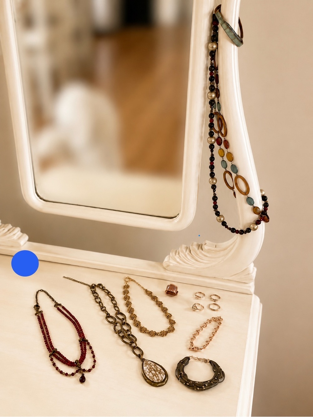 Vintage Costume Jewelry Lot Mixed Necklaces Bracelets Rings Bundle